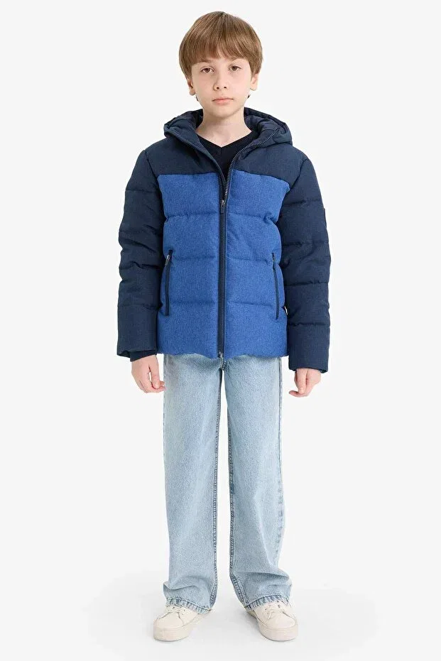 Детское пальто для девочек водонепроницаемое Defacto, Navy Blue Nv30 — фото 2