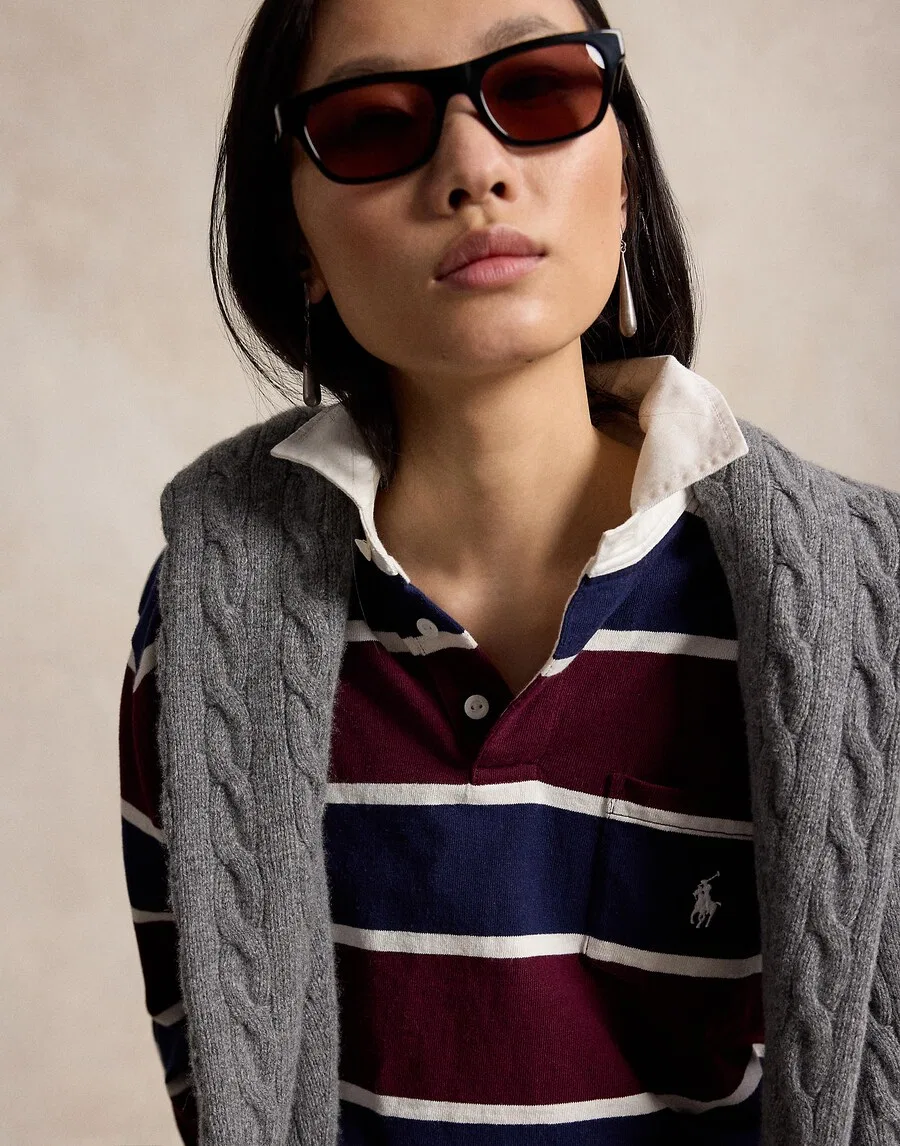 Топ Polo Ralph Lauren винно-красного цвета — фото 3