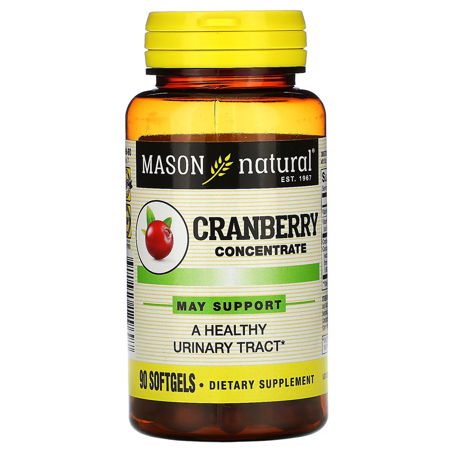 

Mason Natural, Клюквенный концентрат, 90 мягких таблеток