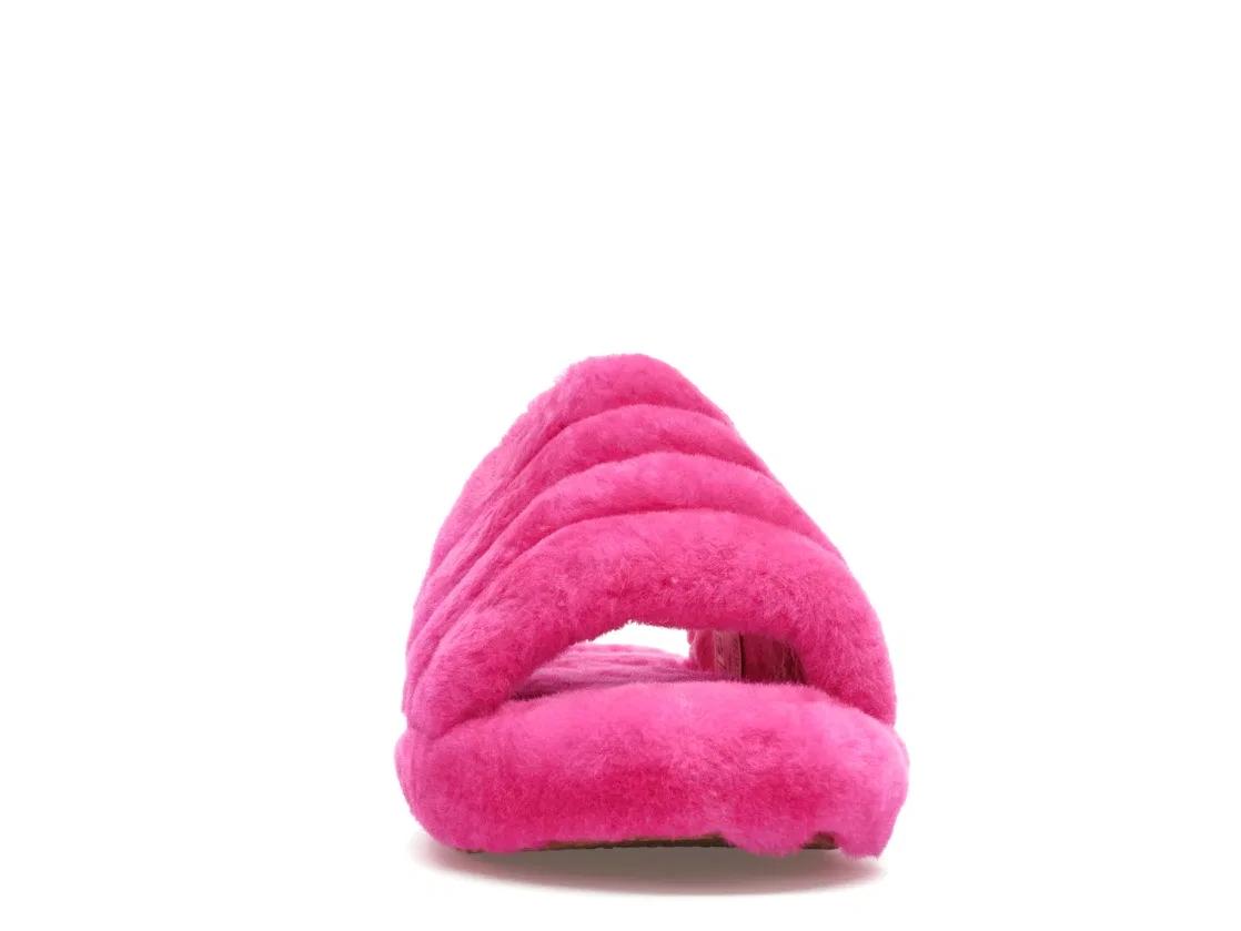 Детские шлепанцы с мехом UGG Fluff Yeah Slide, Rock Rose/Rock Rose — фото 2