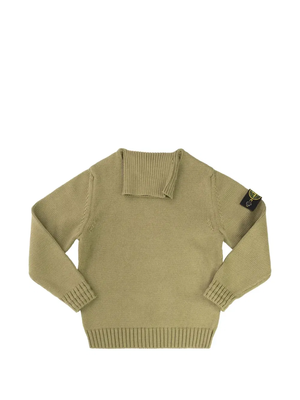 Свитер с высоким воротником с компасом Stone Island Junior, зеленый