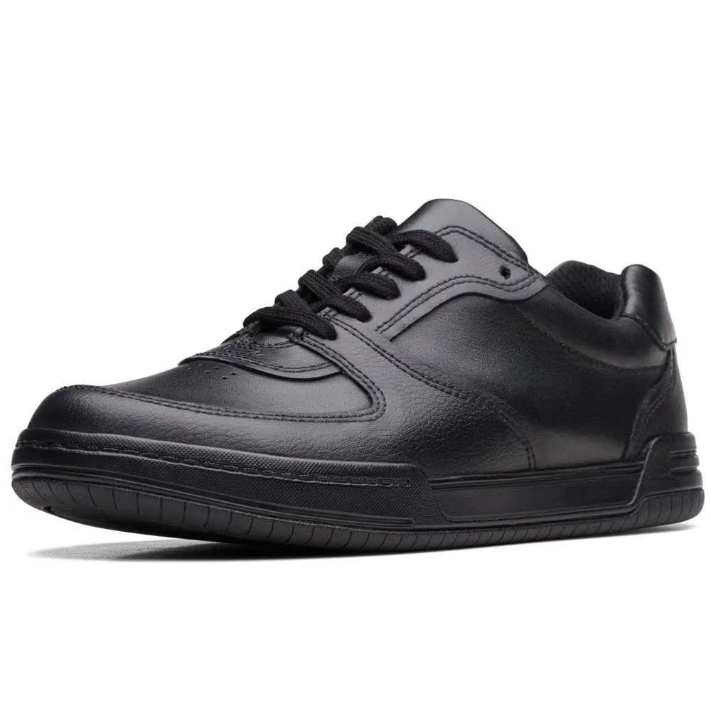 Кроссовки детские Clarks Expo Sea K, с кожаным верхом, Black Leather