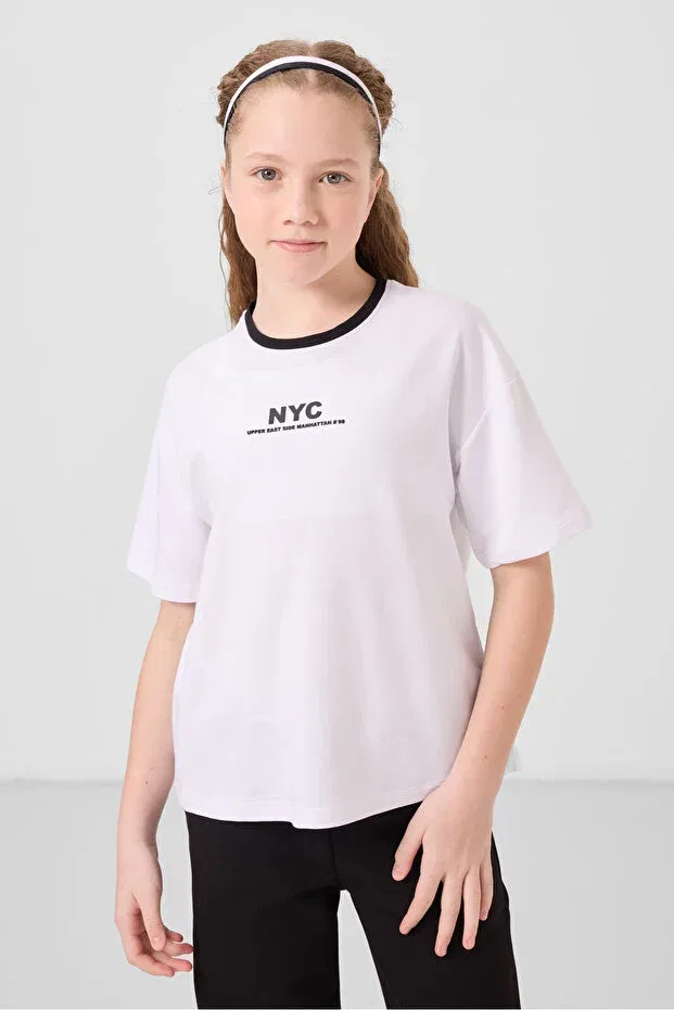 Детский спортивный костюм для девочек с принтом Tommy Life, White-Black — фото 4