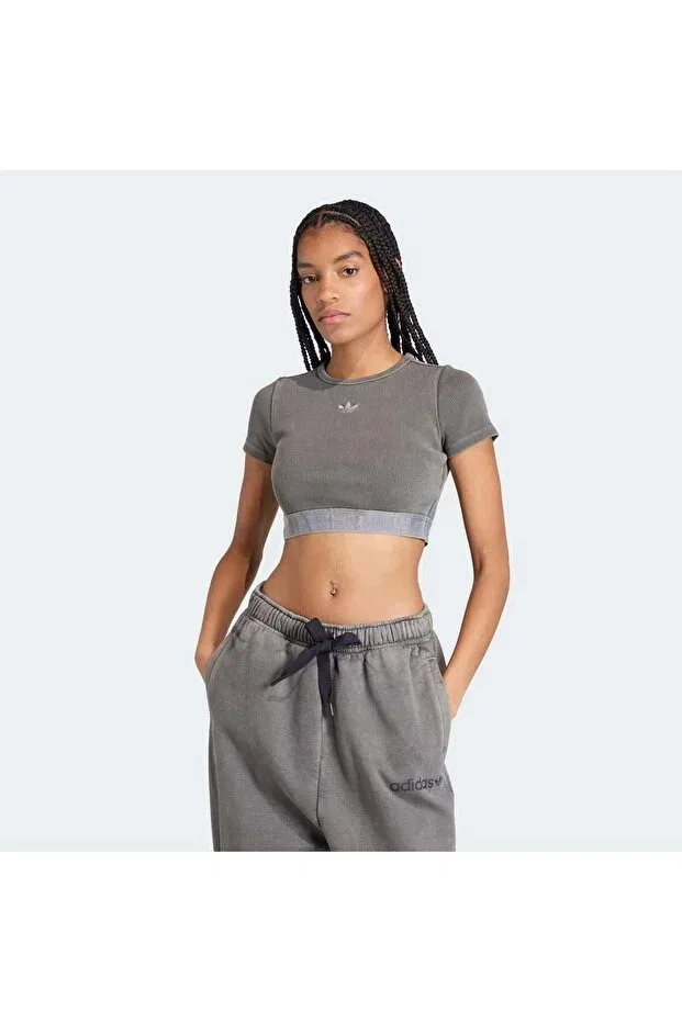Женская футболка хлопковая Adidas, Gray