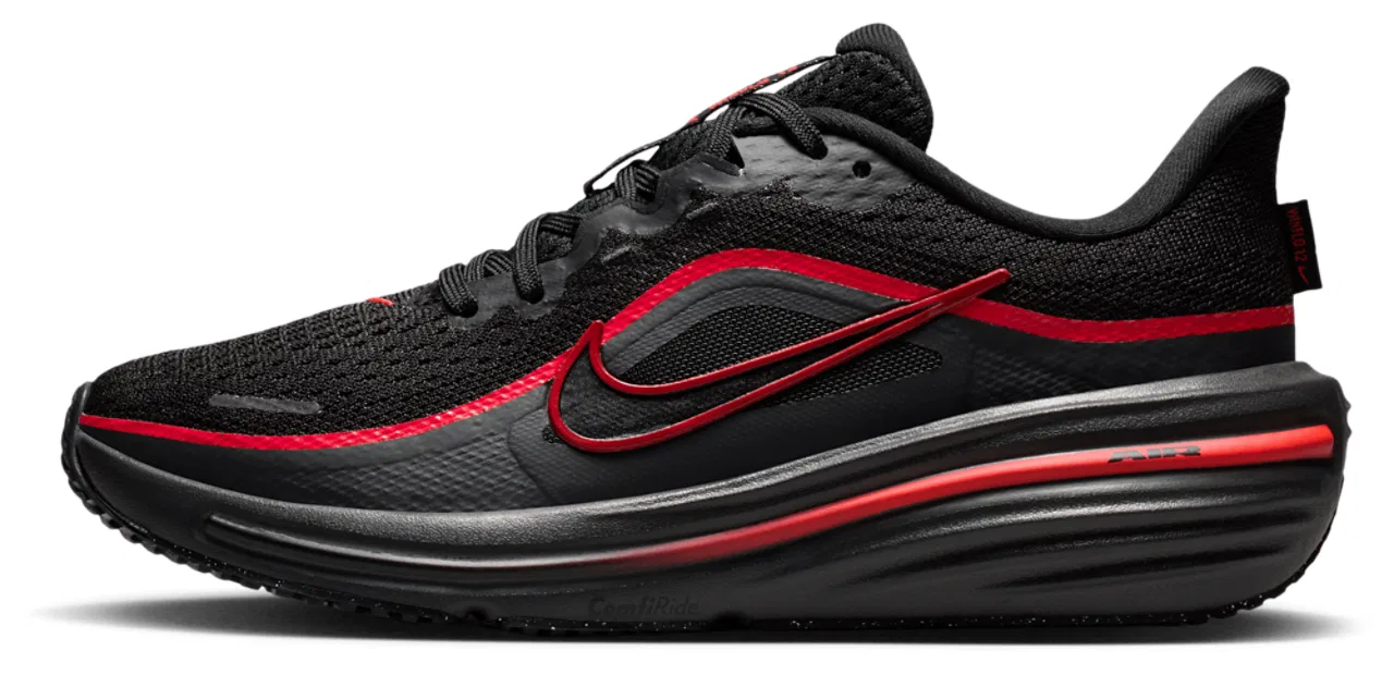 Детские кроссовки для бега с сетчатым верхом Nike Air Winflo 12, Black/Black/Red Orbit — фото 2
