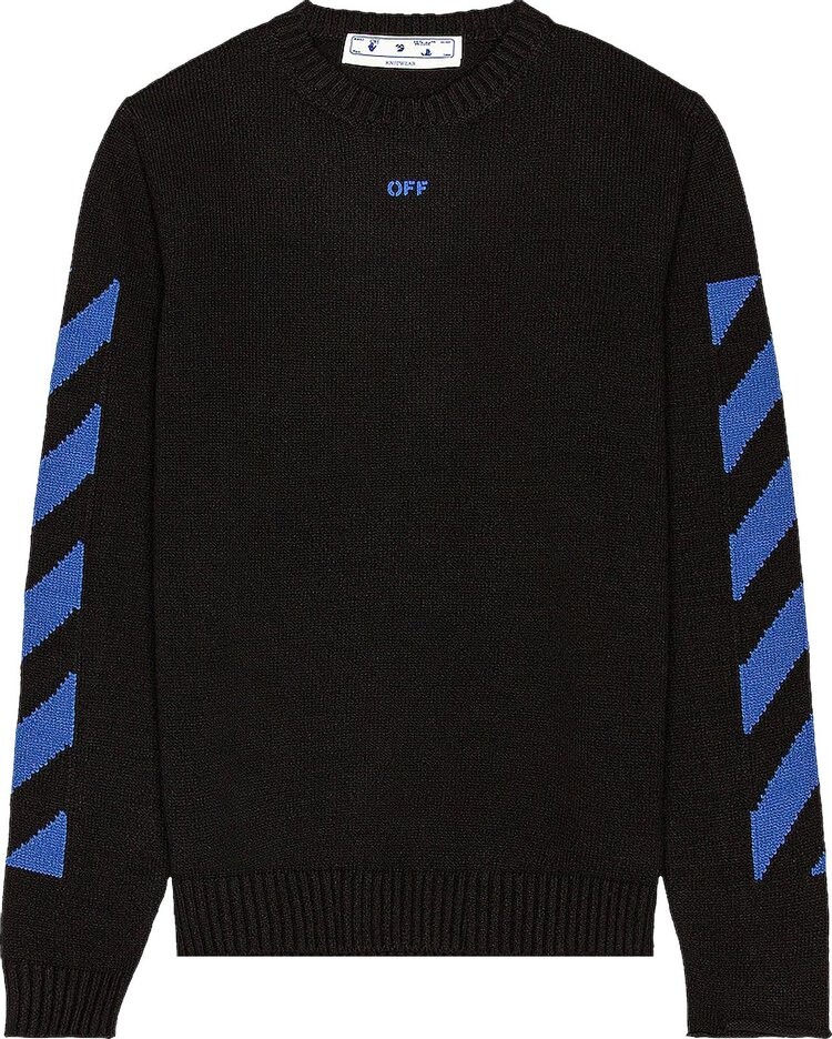 

Толстовка Off-White Diag Knit Crewneck 'Black/Blue', черный