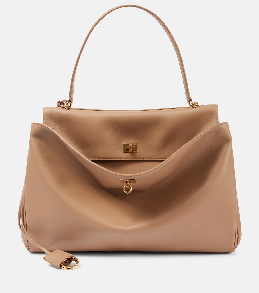 

Родео большая кожаная сумка-тоут Balenciaga, Latte