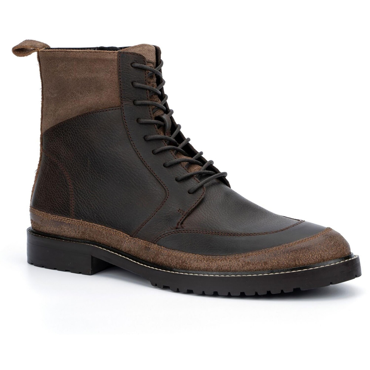 

Мужские кожаные армейские ботинки с круглым носком и на шнуровке Reserved Footwear, коричневый