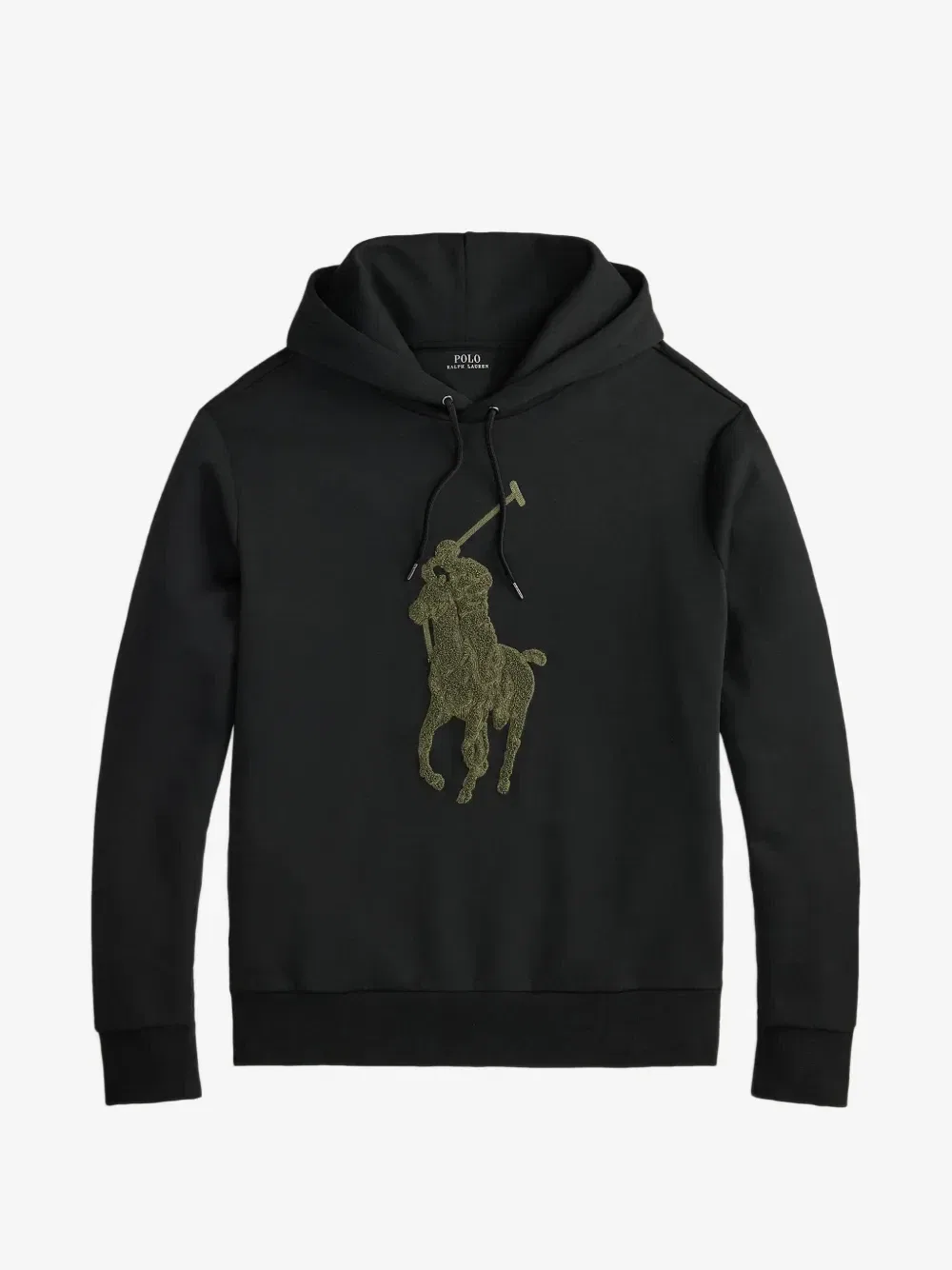 Толстовка с капюшоном Big Pony двойной вязки Polo Ralph Lauren, черный