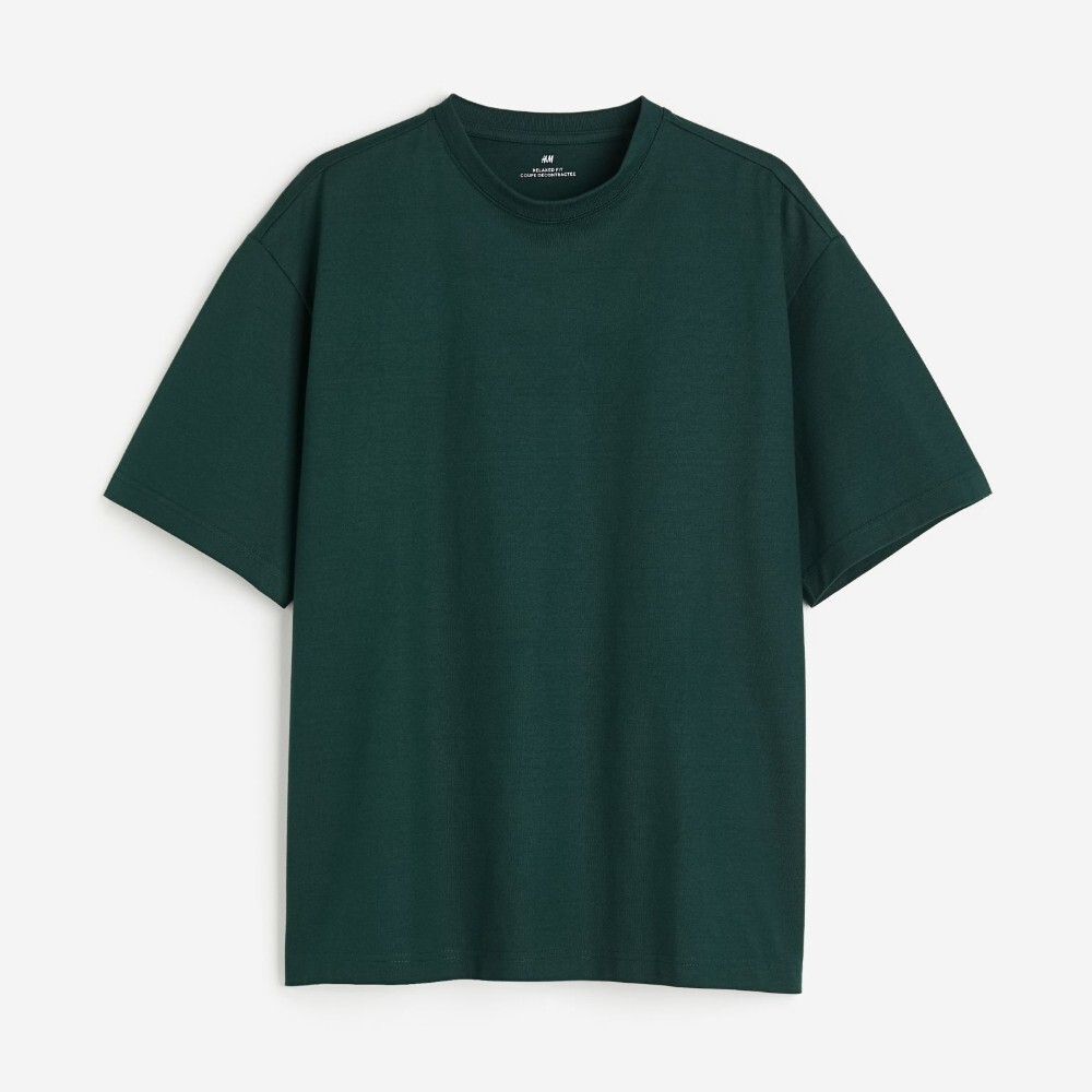 

Футболка H&M Relaxed Fit, темно-зеленый