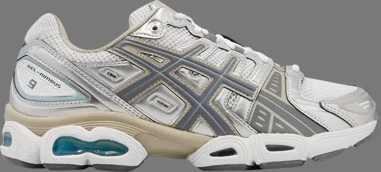

Кроссовки gel nimbus 9 'white steel grey' Asics, белый, Серый, Кроссовки gel nimbus 9 'white steel grey' Asics, белый