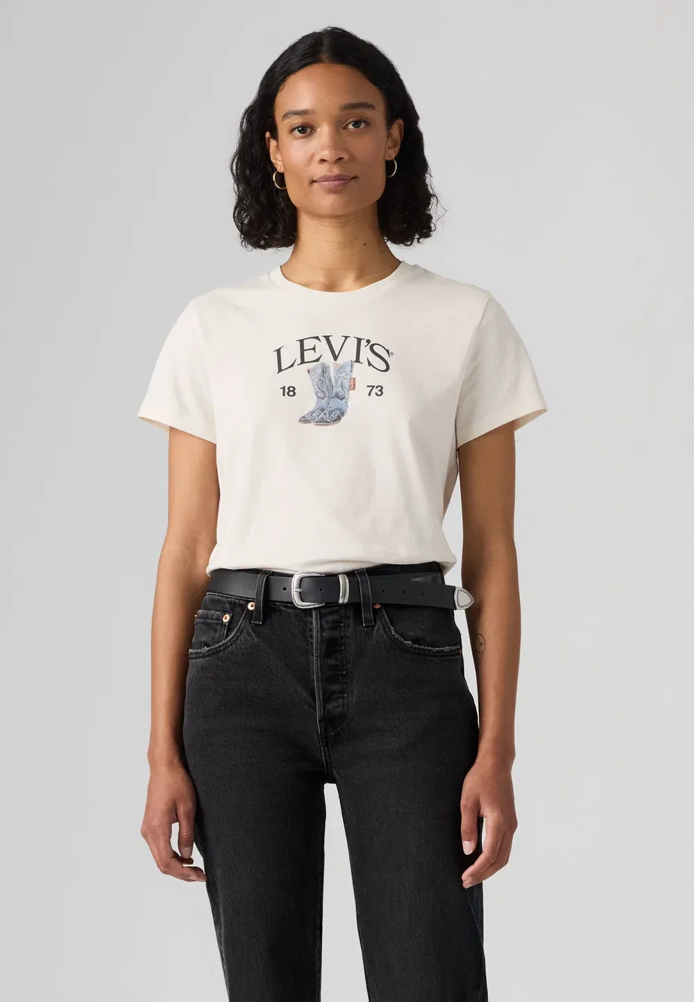 Идеальная футболка - футболка с принтом Levi'S, Levi'S Denim Boots Egret