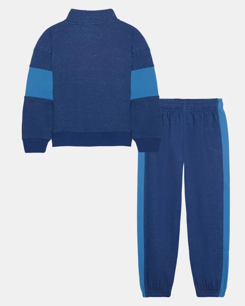 Комплект для мальчиков из флисового пуловера на молнии 1/4 и джоггеров UA Colorblock UnderArmour, Aegean Blue/White — фото 3