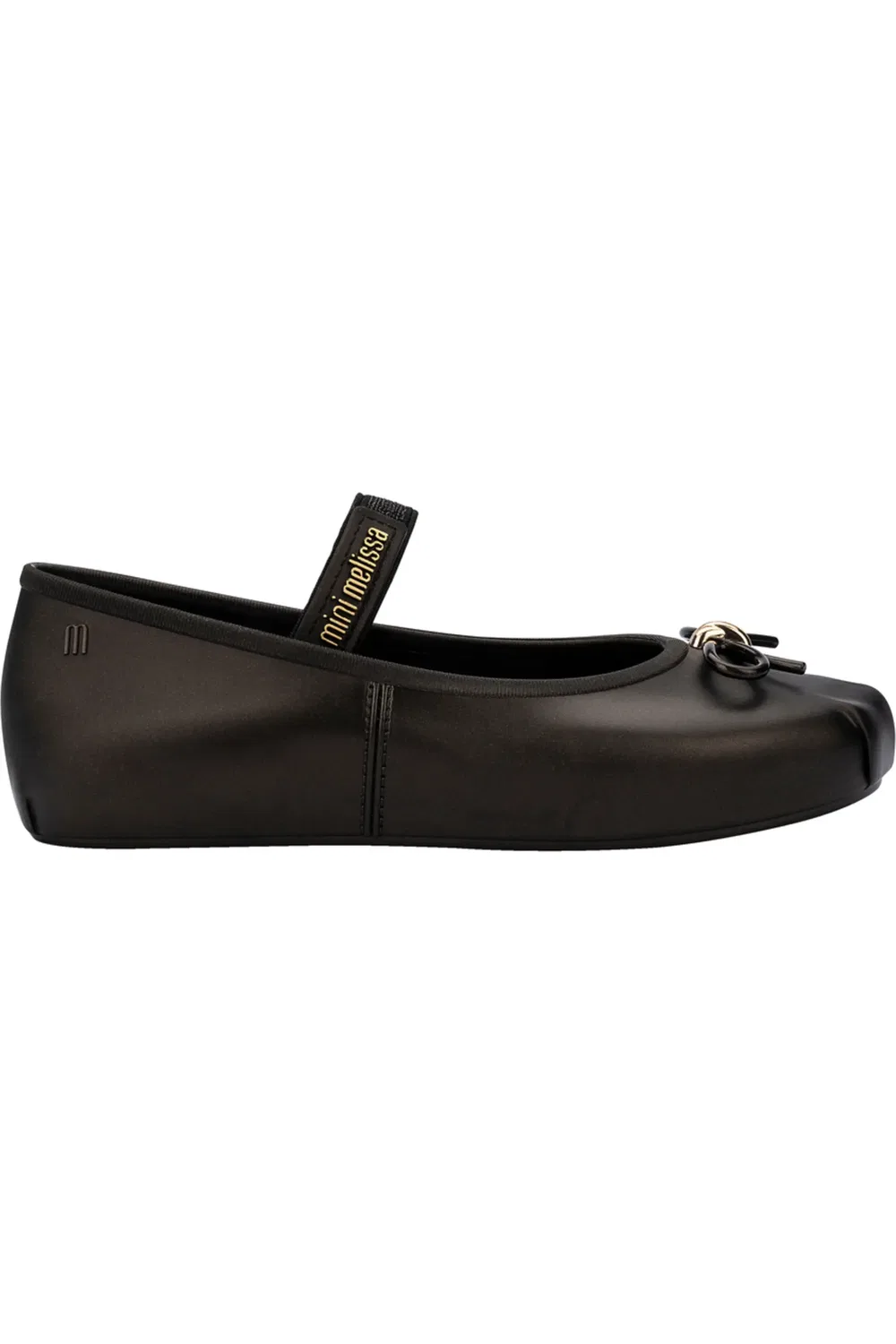 Детские туфли балетки с бантом Sophie Mini Melissa, Metallic Black — фото 2