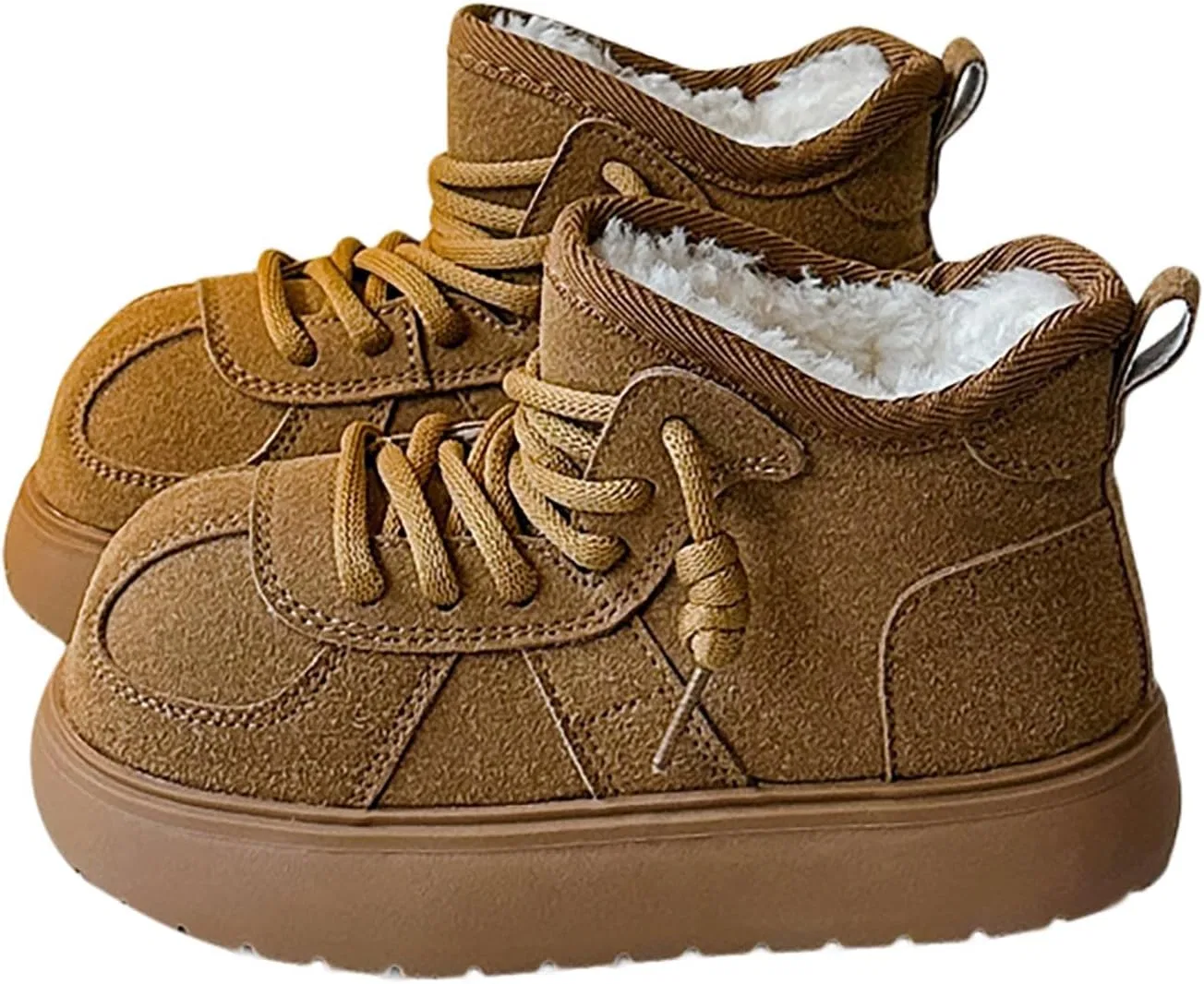 Детские зимние ботинки на шнуровке с мехом Zzalalana, Khaki