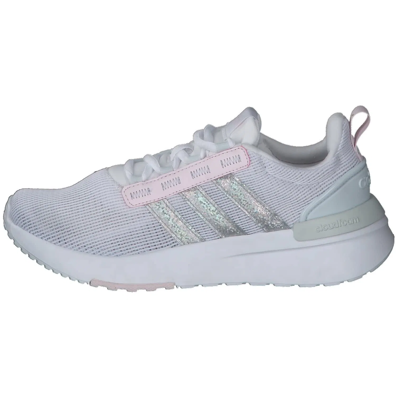 Детские кроссовки для мальчиков с закрытым носком Racer Tr21k Adidas, Ftwr White Blue Tint S18 Almost Pink — фото 2