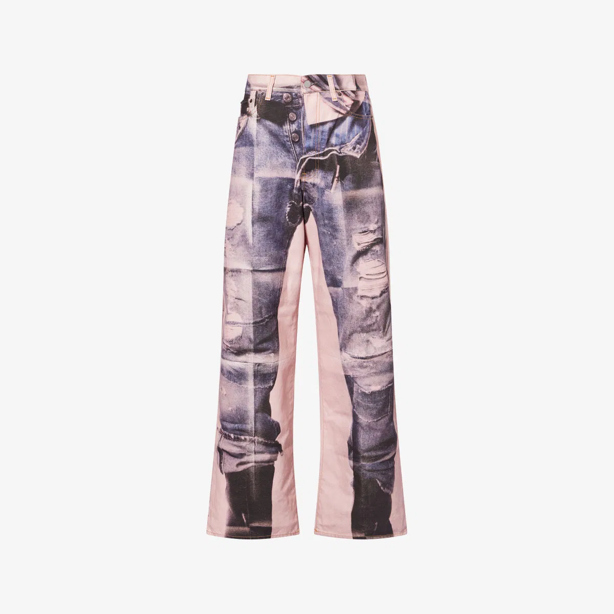 Джинсы прямого кроя Trompe-l'œil Acne Studios, синий/розовый
