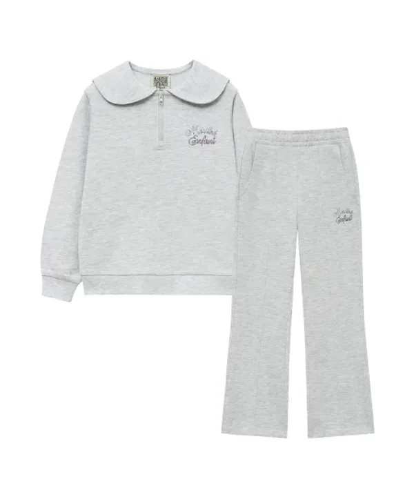 Свитшот с матросским воротником, Enfant w sailor collar sweat set-up, Marithé Kids, light heather gray