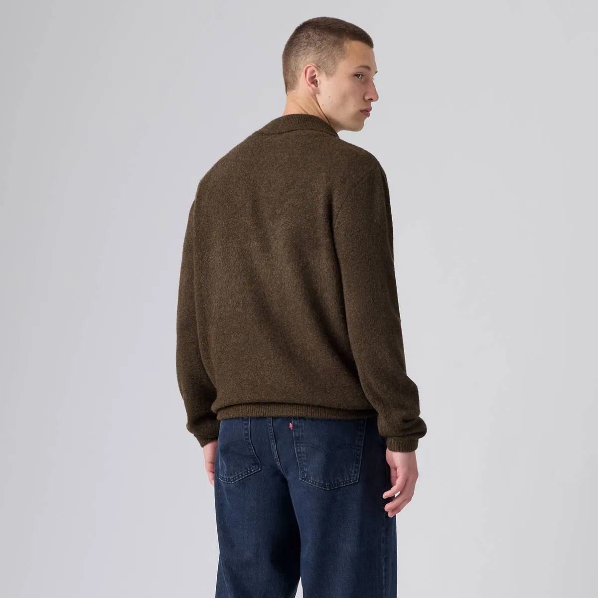 Свитер с воротником и застежкой-молнией до середины груди от Boulder Levi's, Hot Fudge Heather - White — фото 4