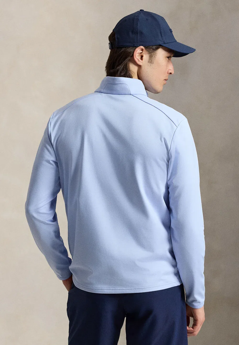 Футболка с застежкой-молнией до середины груди и длинными рукавами Polo Ralph Lauren, Pebble Blue — фото 3