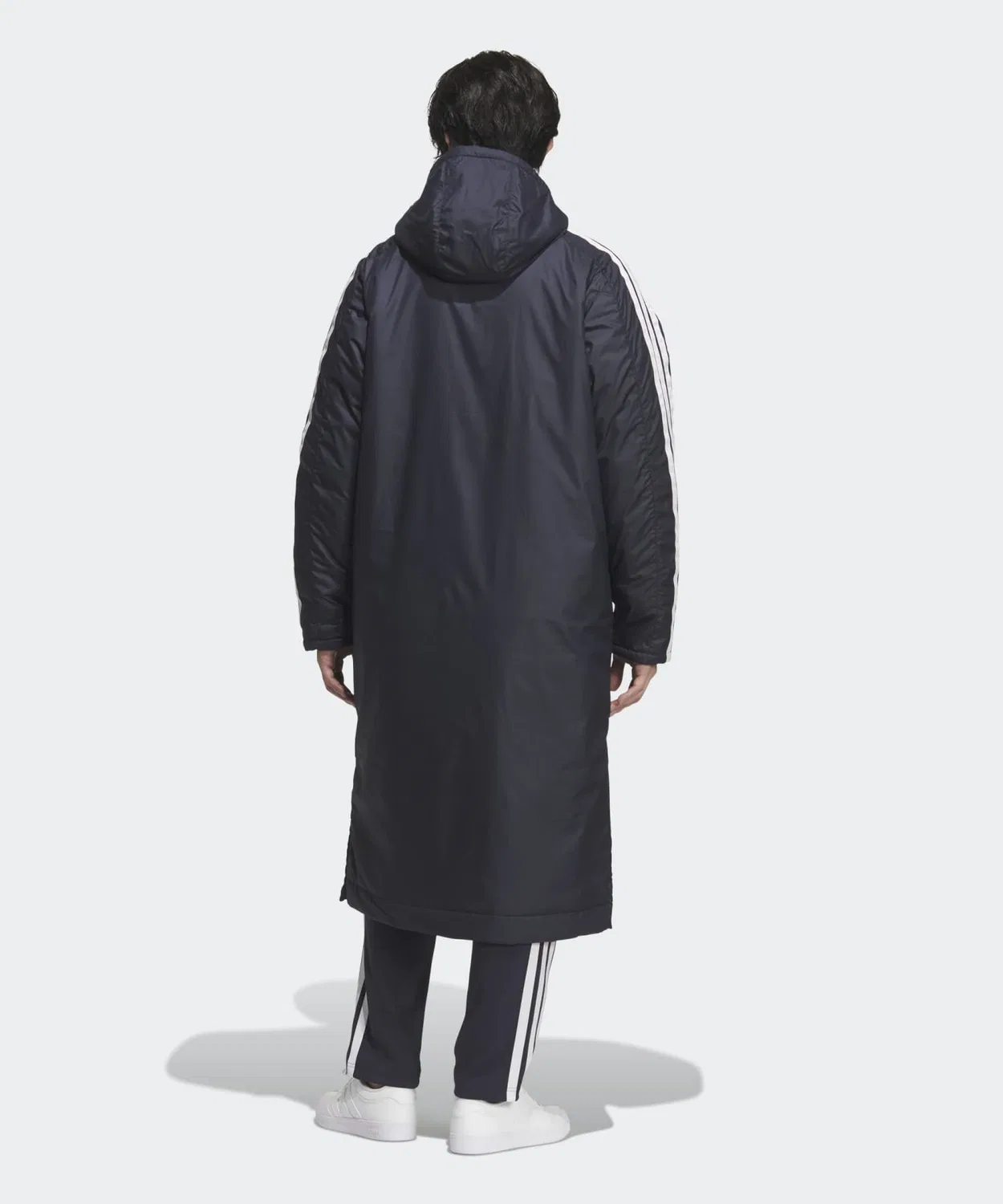 Мужское пальто с капюшоном Three Stripes Loose Fit Long ブルー Adidas, Синий — фото 2