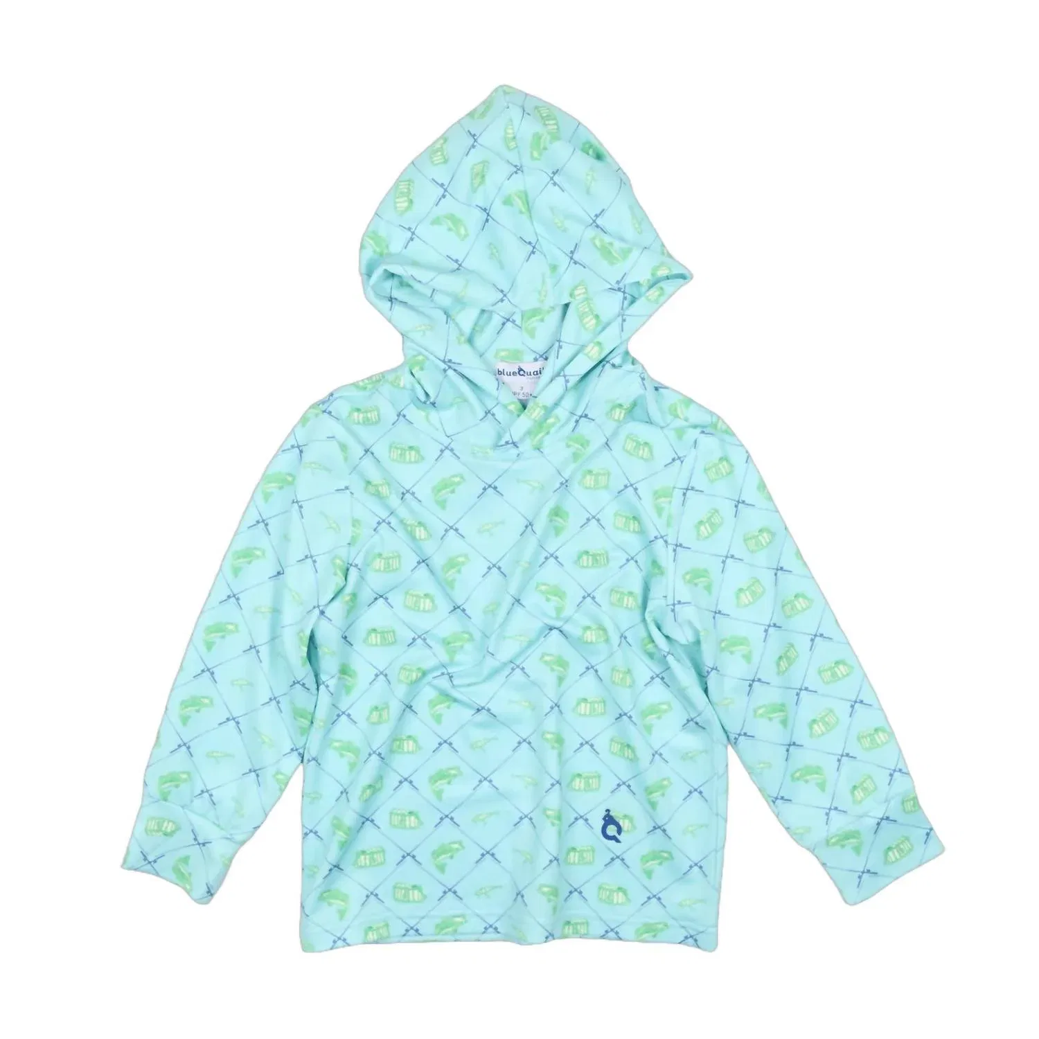 Детское худи для мальчиков с капюшоном и принтом синийBlue Quail Clothing Co., зеленый — фото 4