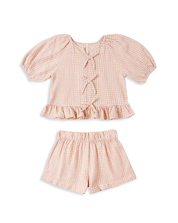 Детский комплект для девочек с принтом Juniper Gingham Rylee + Cru, Petal