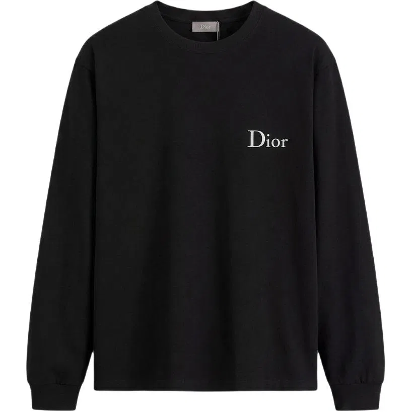Мужская футболка с круглым вырезом, черная, DIOR, Black
