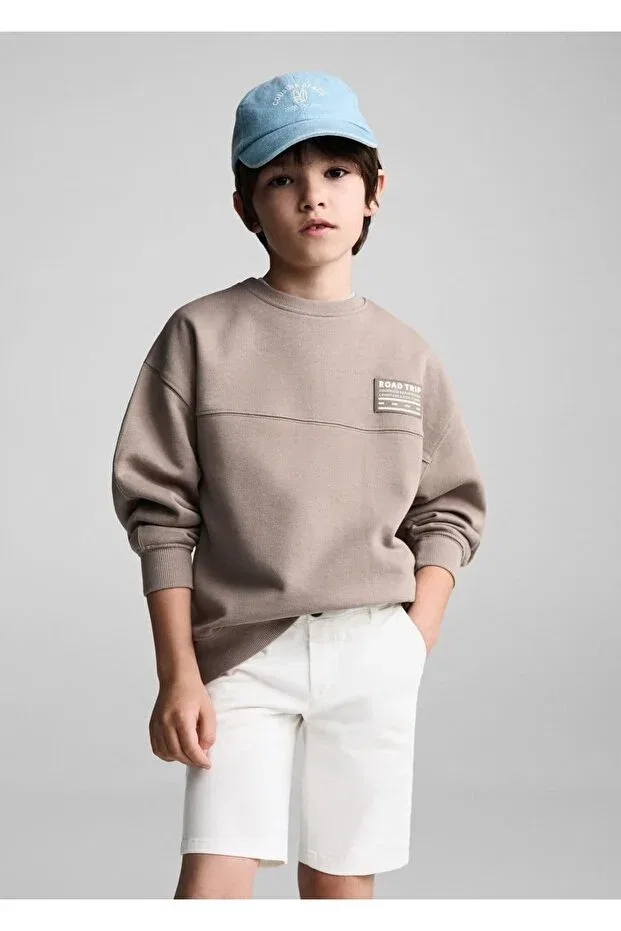 Детские шорты для мальчиков хлопковые Mango Kids, White