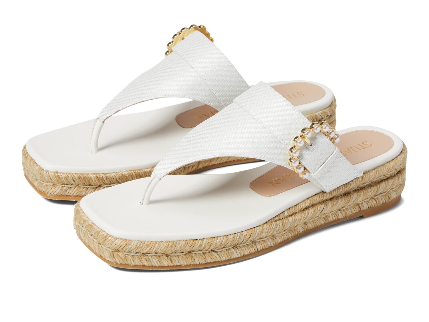 

Сандалии Stuart Weitzman, Pearl Buckle Espadrille Sandal