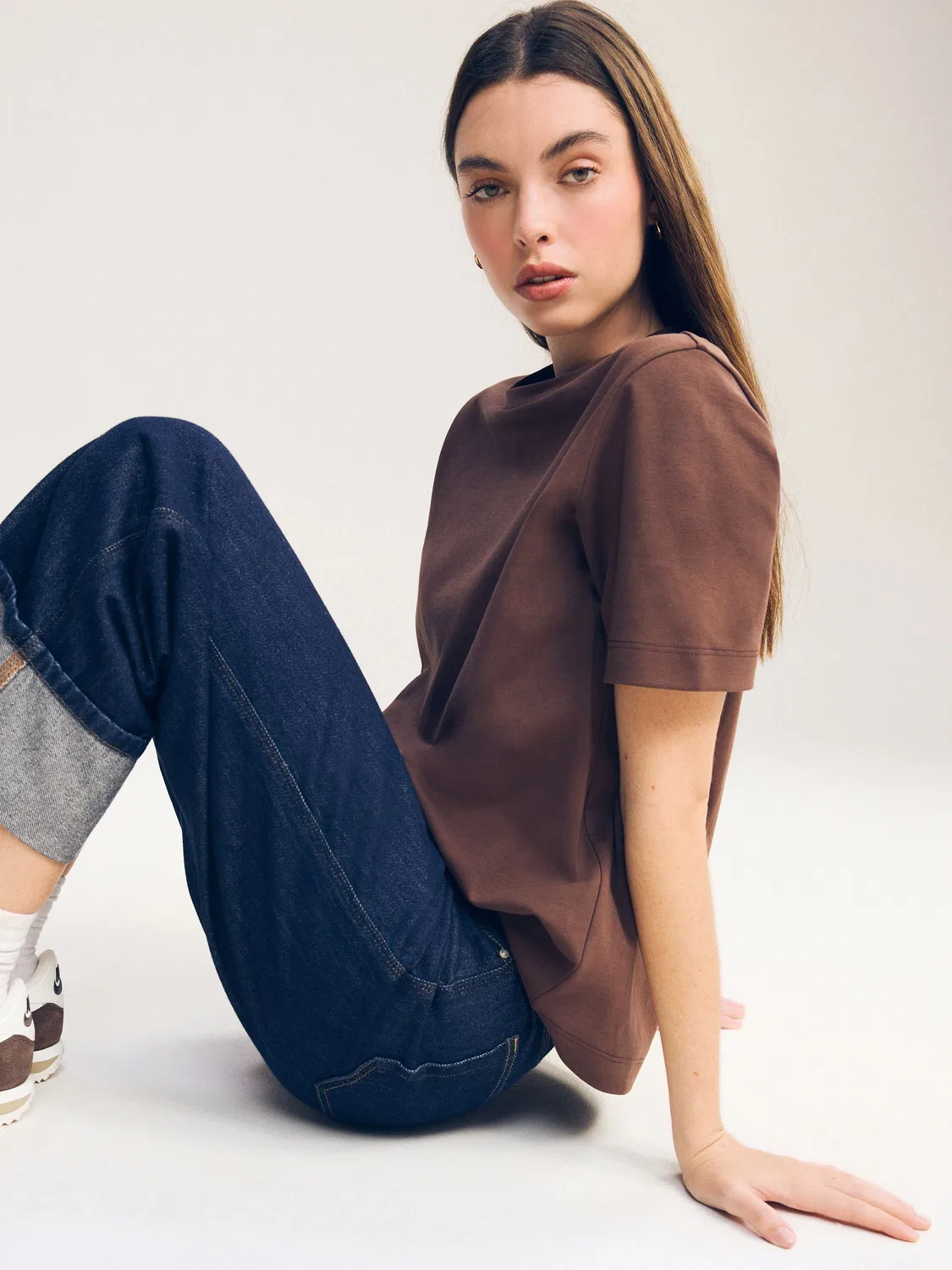 Футболка хлопковая с круглым вырезом, Chocolate Brown Next — фото 4