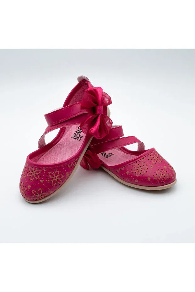Детские балетки для девочек с принтом Arçın Shoes, Fuchsia — фото 4