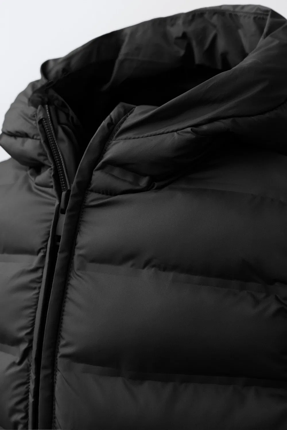Сверхлегкий водоотталкивающий жилет с капюшоном ZARA, Black — фото 4