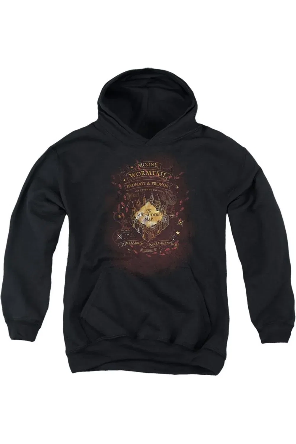 Детское худи с капюшоном с принтом Harry Potter Celestial Marauders Map Gildan, черный
