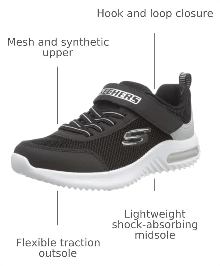 Детские кроссовки для мальчиков Bounder-Tech Skechers, Black/Silver — фото 3