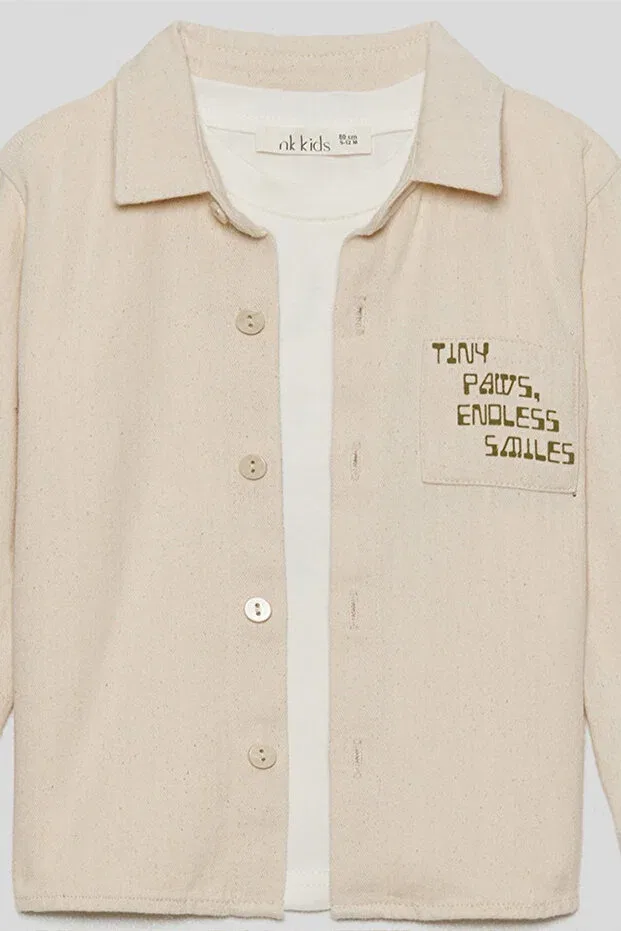 Детская рубашка для мальчиков с длинным рукавом Nk Kids, Taupe