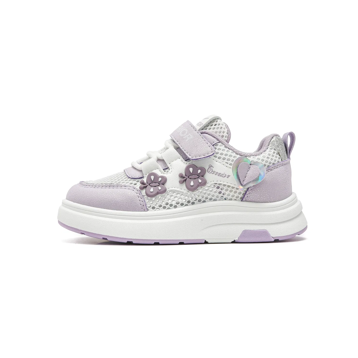 Детские кеды из синтетической кожи с вентиляцией White Purple Unlined Mesh WARRIOR