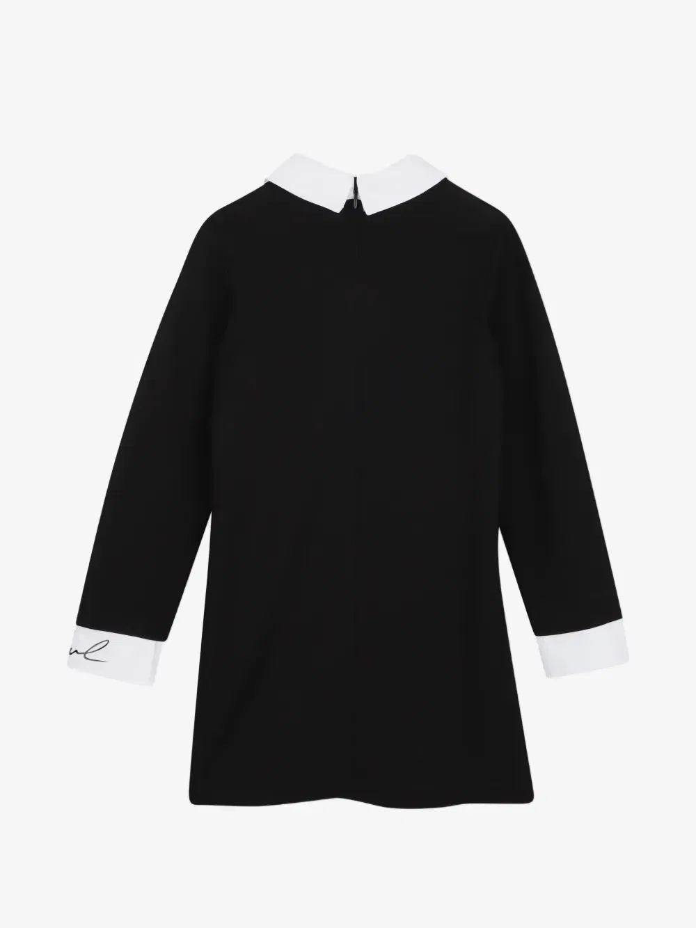Платье с длинными рукавами и контрастным воротником Karl Lagerfeld Kids, черный — фото 2
