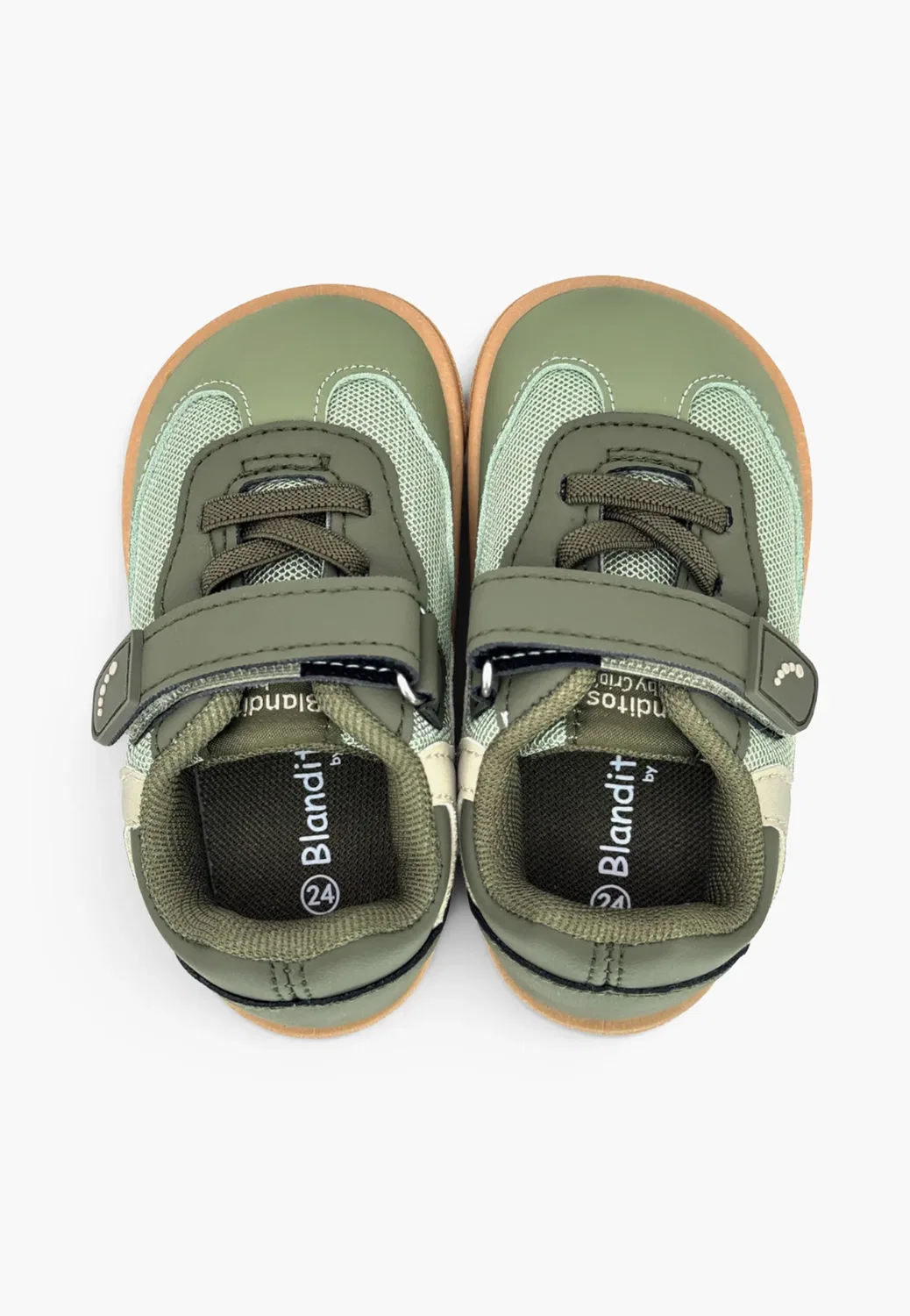 Zapatillas blanditos suela plana colores Combinados унисекс - детская обувь Pisamonas, Verde — фото 3
