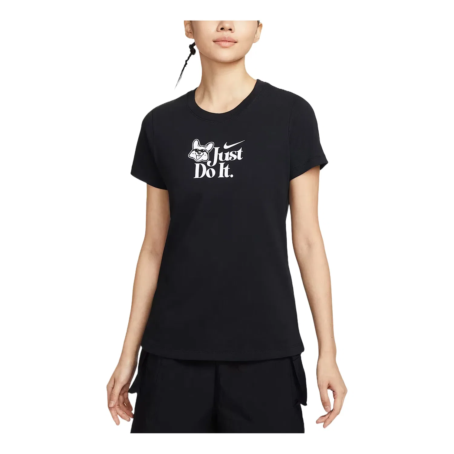 Женская футболка Sports Casual Short-Sleeve T-Shirt 'Black' Nike, черный