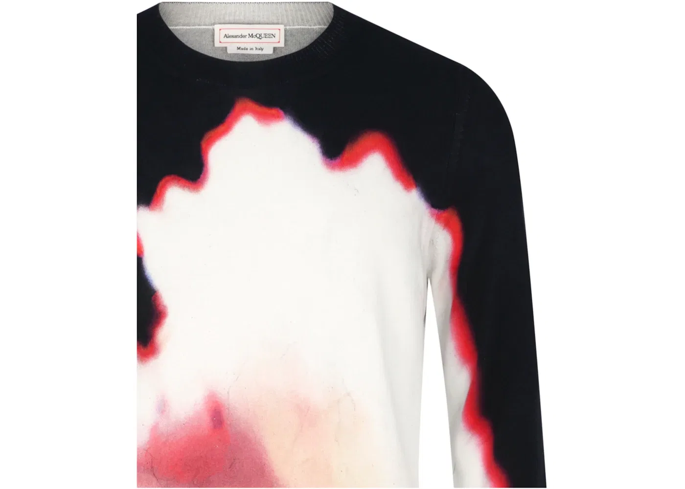 Мужской свитер с цветочным принтом Alexander McQueen, Black Red Ivory Blue — фото 3