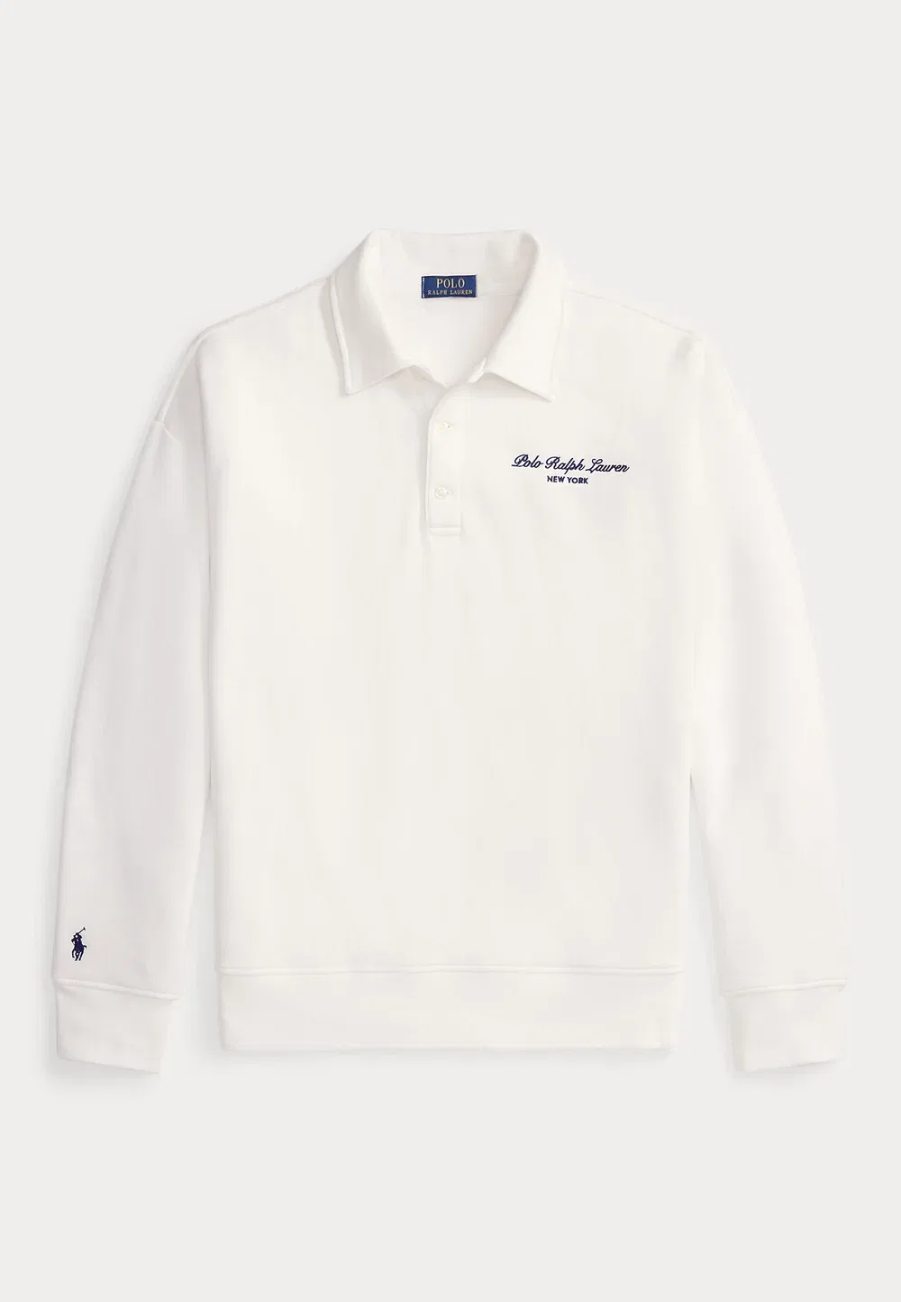 Толстовка свободного кроя с воротником и логотипом - толстовка Polo Ralph Lauren, White — фото 4