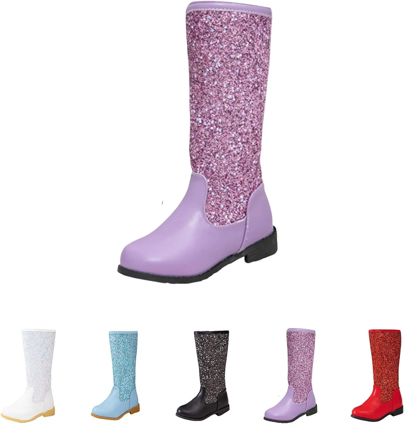 Детские сапоги для девочек с блестками Glitter Cowboy Boots, Purple — фото 4