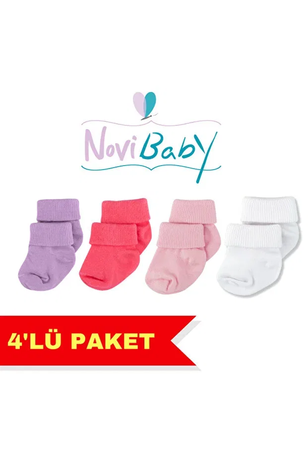 Детские носки для новорожденных из бамбука 4 шт Novibaby, Multicolor