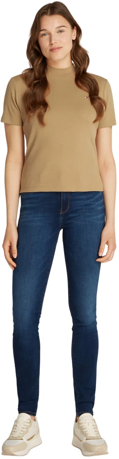 Женская футболка с коротким рукавом Cody Crop Tommy Hilfiger, Khaki (Safari Canvas) — фото 4