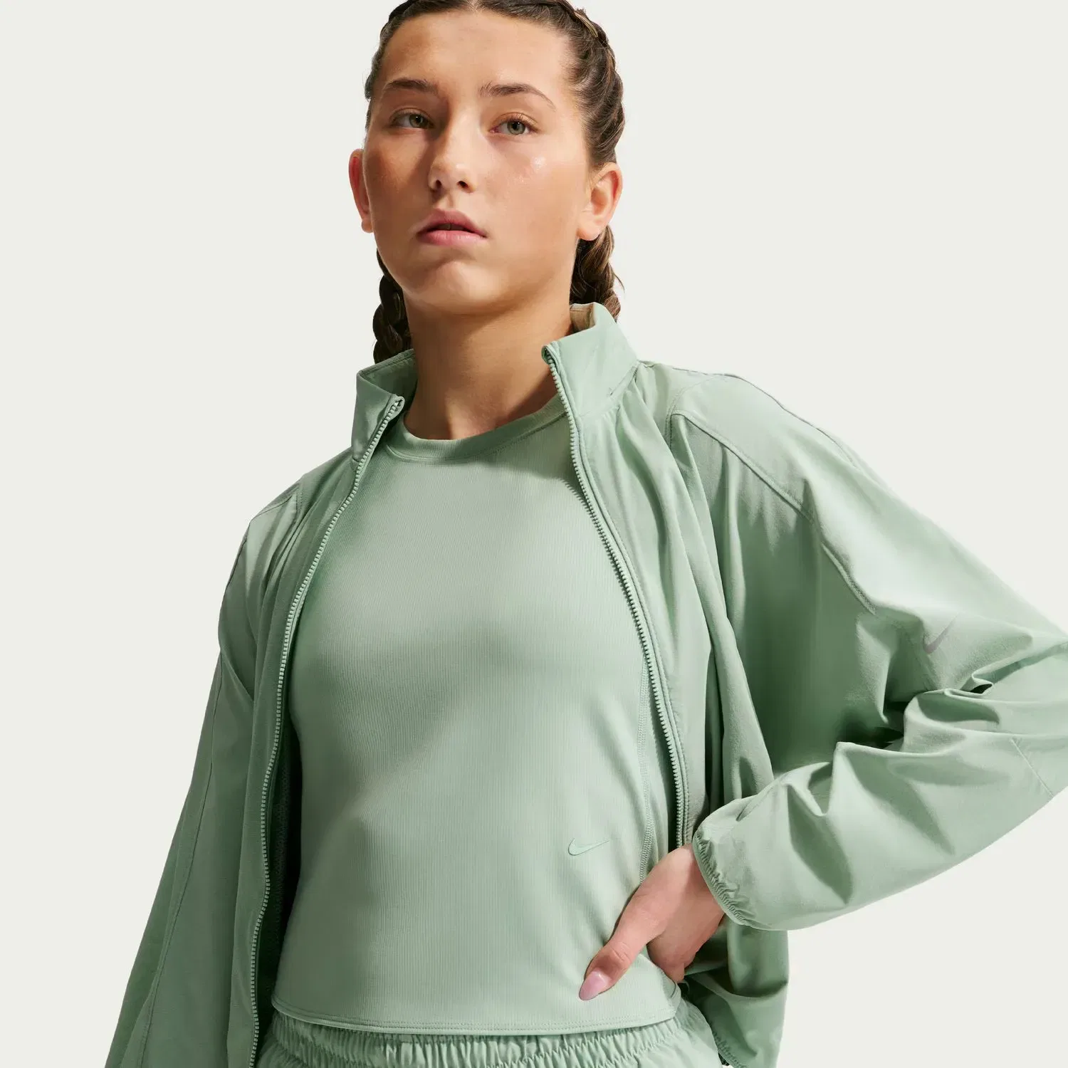 Детская куртка для девочек с защитой от UV Mavn Repel UV Run Jkt Nike, Verde — фото 3