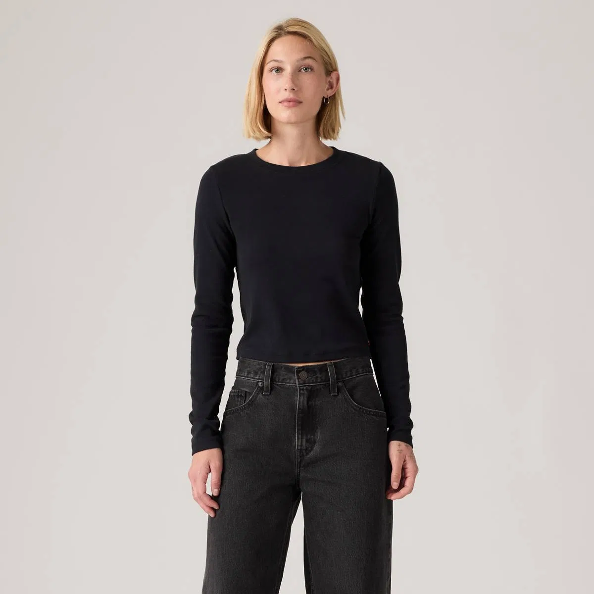 Базовая детская футболка с длинными рукавами Levi's, Anthracite Night - Black — фото 3