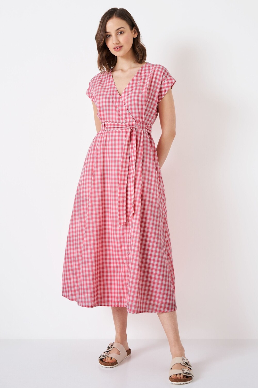 

Розовое платье Vichy из хлопка Crew Clothing Company, розовый