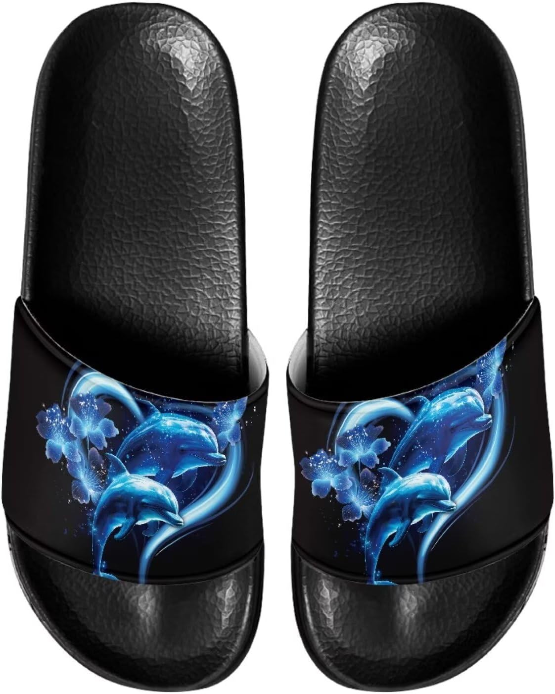 

Милые шлепанцы для женщин, удобные, быстро сохнущие, на плоской подошве, для пляжа и душа Judentidos, Heart Dolphin