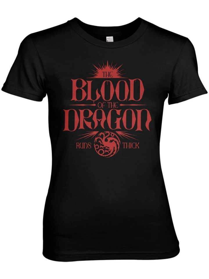 

Футболка Blood Of The Dragon Runs Thick Girly Tee House Of The Dragon, черный